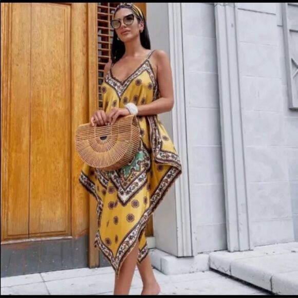 Zara printed kaftan tunic kimono dress - Picture 1 of 12